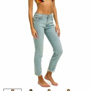 Aviator Nation Light Wash Straight Leg Jeans - Light Blue Surfer Slim